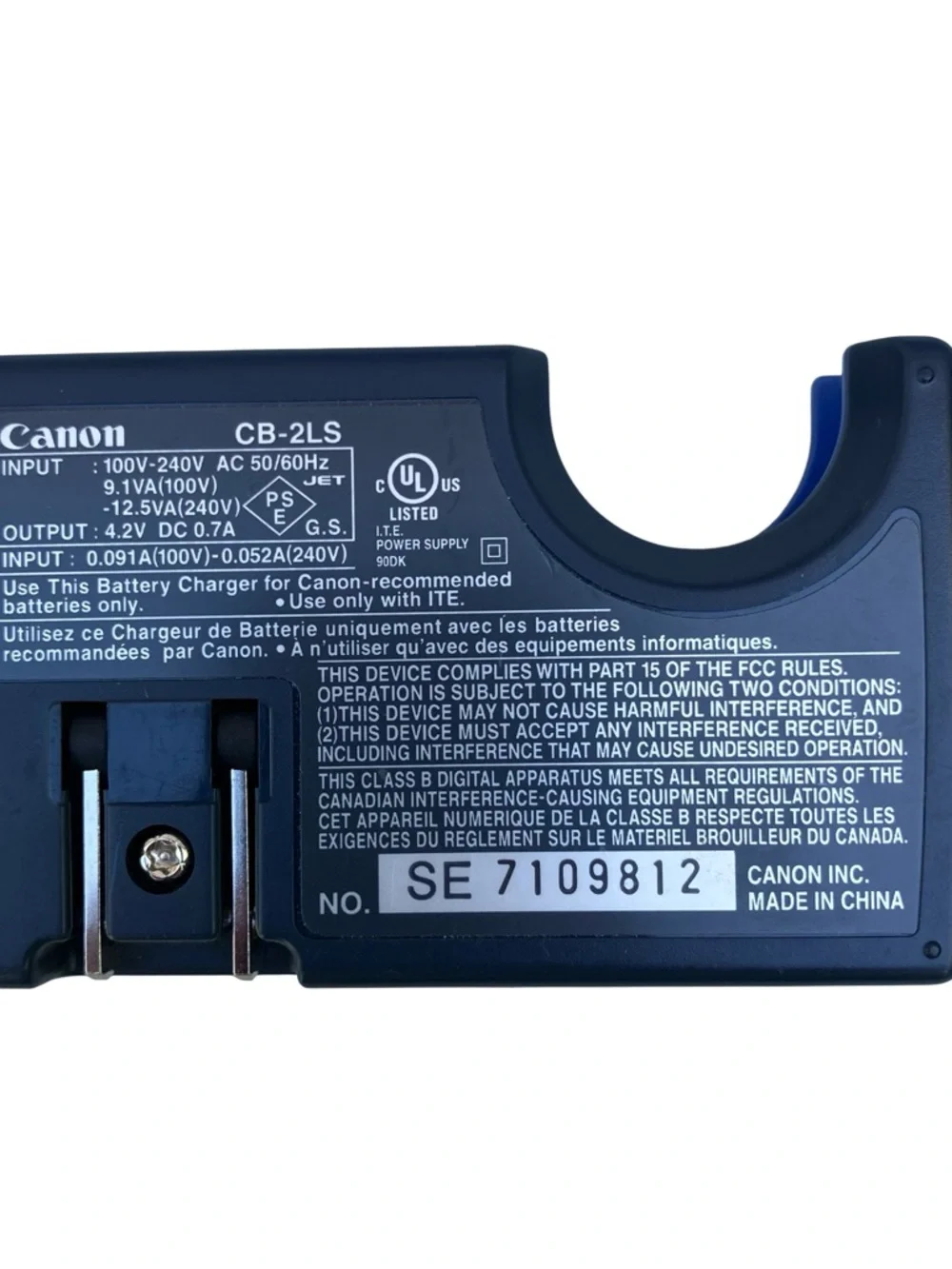 OEM Canon Battery Charger CB-2LS for NB-1L NB-1LH Batteries Genuine Blue Compact
